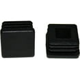 thumbnail image 2 of Springhouse 12 Pack: 1" Square Black Plastic Plug Tube End Cap for Metal Tubing 1x1 Inch Fence, Glide Insert for Pipe Post, Chairs and Furniture, 2 of 4
