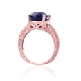 thumbnail image 2 of Galaxy Gold 14k Solid Rose Gold Filigree Solitaire Design Ring with Oval Natural Sapphire 5278 (11), 2 of 2