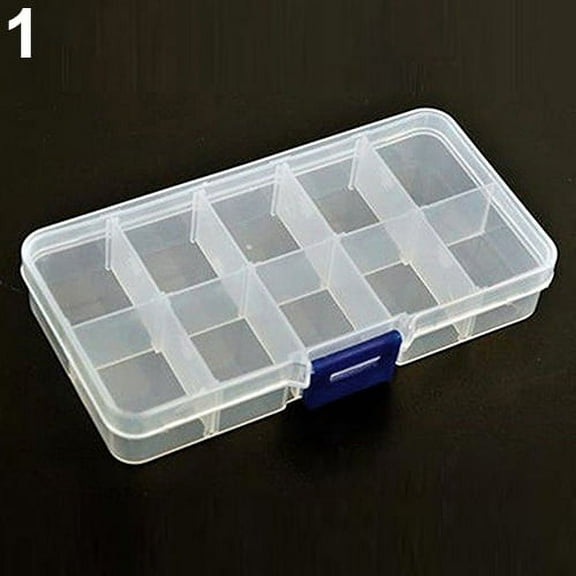 UDIYO Portable 10/15/24 Compartment Detachable Jewelry Bead Storage Case Organizer Box