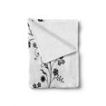 thumbnail image 2 of Black and White Soft Flannel Fleece Blanket, Victorian Curves Swirls with Bird Silhouettes Monochrome Flora and Fauna, Cozy Plush for Indoor and Outdoor Use, 50" x 70", Black White, by Ambesonne, 2 of 6