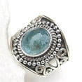 thumbnail image 2 of Natural Aquamarine Ring, 925 Sterling Silver Ring, Blue Gemstone Ring, Unisex Ring, Wide Band Ring, Statement Ring, Designer Ring, Gift Item, 2 of 8