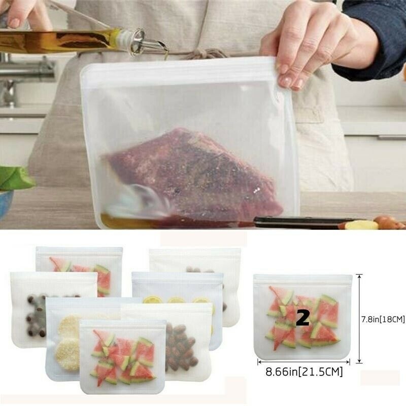 Reusable Storage Food Bags Refrigerator Food Storage Bag Ziplock Lunch