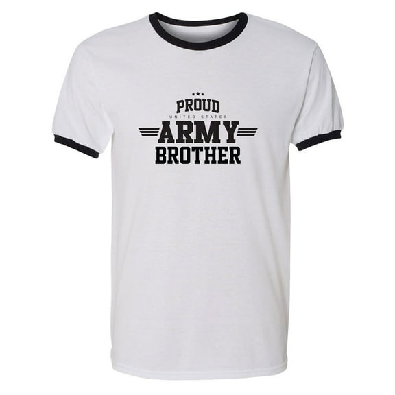Proud United States Army BROTHER Adult Short Sleeve Ringer T-shirt