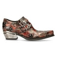 thumbnail image 3 of New Rock 7960-S5 Embossed Vintage Black, Red Leather Buckle Steel Heel Shoes 44, 3 of 8