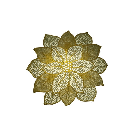holiday decorative christmas poinsettia vinyl placemat set of 4 18 round gold - Christmas Placemats And Napkins holiday decorative christmas poinsettia vinyl placemat set of 4 18 round gold - Christmas Placemats And Napkins