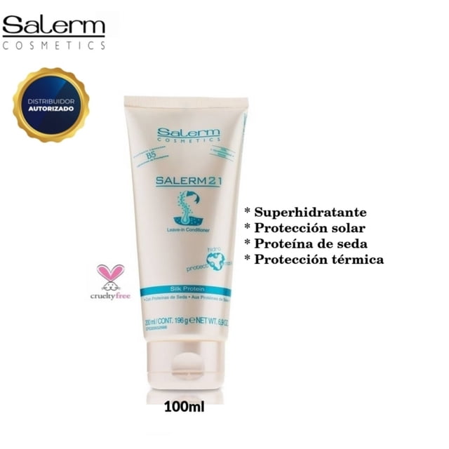 Crema hidratante Salerm 21 para el cuidado del cabello, proteína de seda, 100 ml