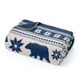thumbnail image 4 of Pawz Plush Oversized Throw Blanket for Couch or Bed, Soft Flannel Fleece, Navy Blue Bears, 50"x72", 4 of 7