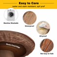 thumbnail image 3 of Elastic Fitted Round Tablecloth, Farmhouse Burnt Orange Brown Waterproof Stretch Table Cover for 45"-54" Tables, Vintage Wooden Striped Washable Outdoor Tablecloths for Patio, Picnic, Camping, 3 of 9