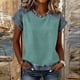 thumbnail image 2 of Camiseta de Moda de Verano de Color Sólido de Cuello Redondo de la Camiseta de la Mujer de Manga Corta de la Camiseta de la Camiseta de la Camiseta de la Camiseta de la Camiseta de la Camiseta de la, 2 of 7