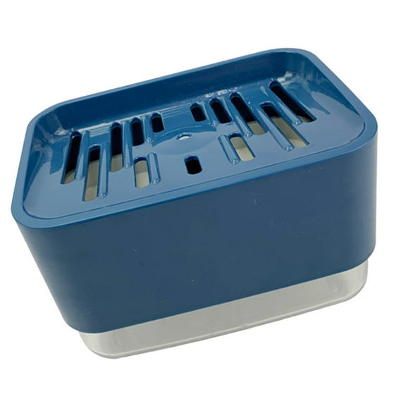 Raindrops  2 Pcs Dark Blue Soap Dish Dispenser Dishwasher Holder Cartoon Kitchen Detergent