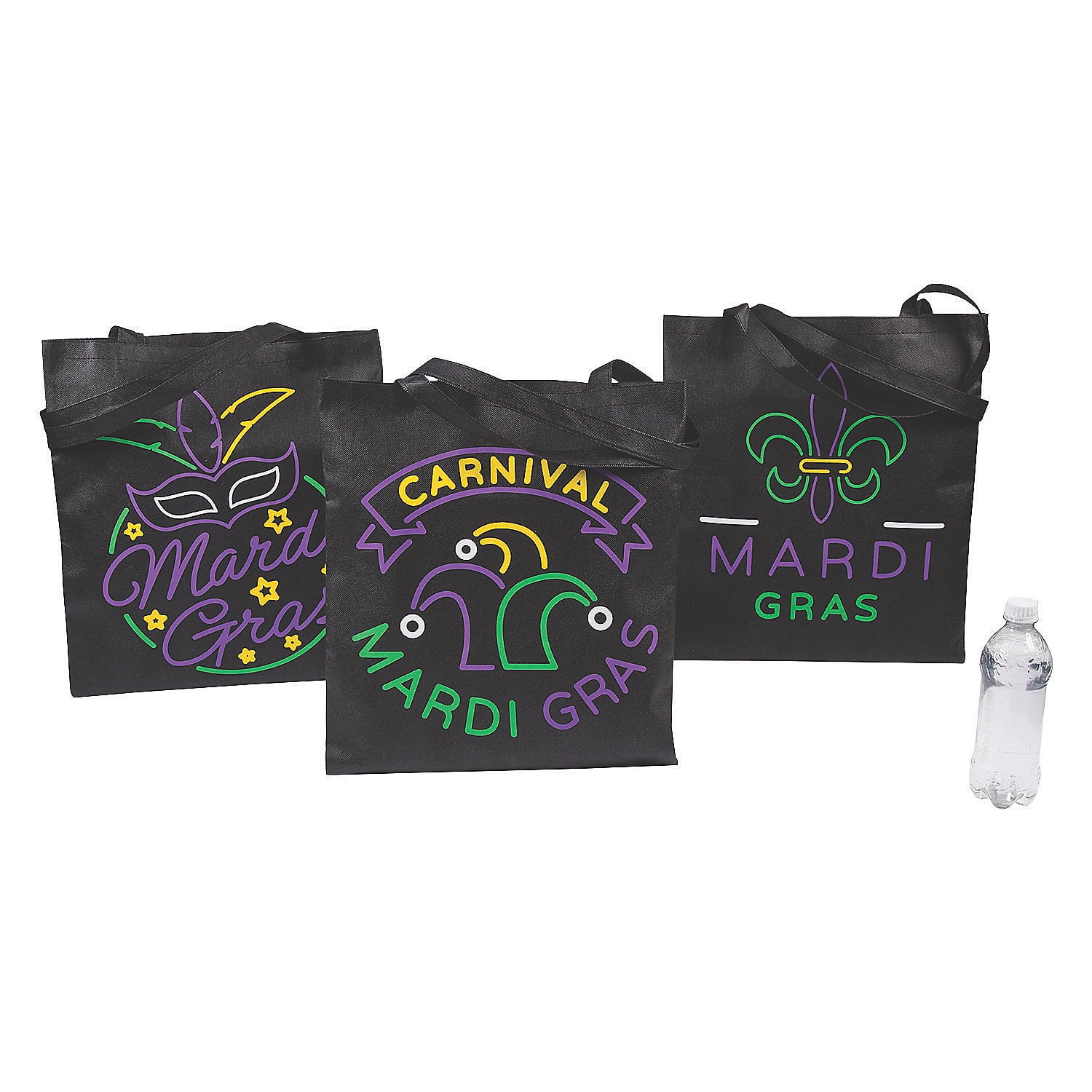 Mardi Gras Tote Bags Favor Bagss 12 Pieces