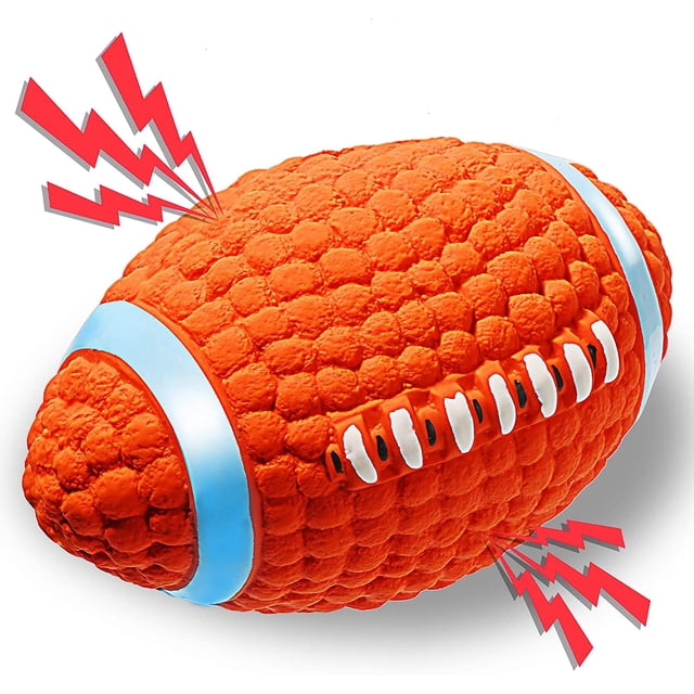Juguetes para perros Squeaky Dog Rugby Toy Bounce and Fetch Dog Balls para perros medianos y grandes