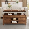 thumbnail image 2 of OKD 48" Farmhouse Lift Top Coffee Table with Sliding Barn Door, Rustic Center Table with Hidden Storage Compartment for Living Room, Office, Reclaimed Barnwood, 2 of 9