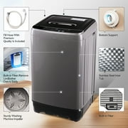 Full Automatic Washing Machine with LED Display, 20 lbs Portable Washing Machine, 10 Washing Programs & 8 Water Levels Selections, Grey