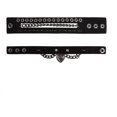 thumbnail image 5 of Punk Leather Skull Bone Rivet Hand Ring Chain Harness Bracelet Gothic Costume, 5 of 5