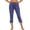 Navy, variant on Capri Pants for Women Dressy Drawstring Waist Casual Lightweight Cropped Trousers with Side Pockets Split Hem Comfortable Summer Bottoms