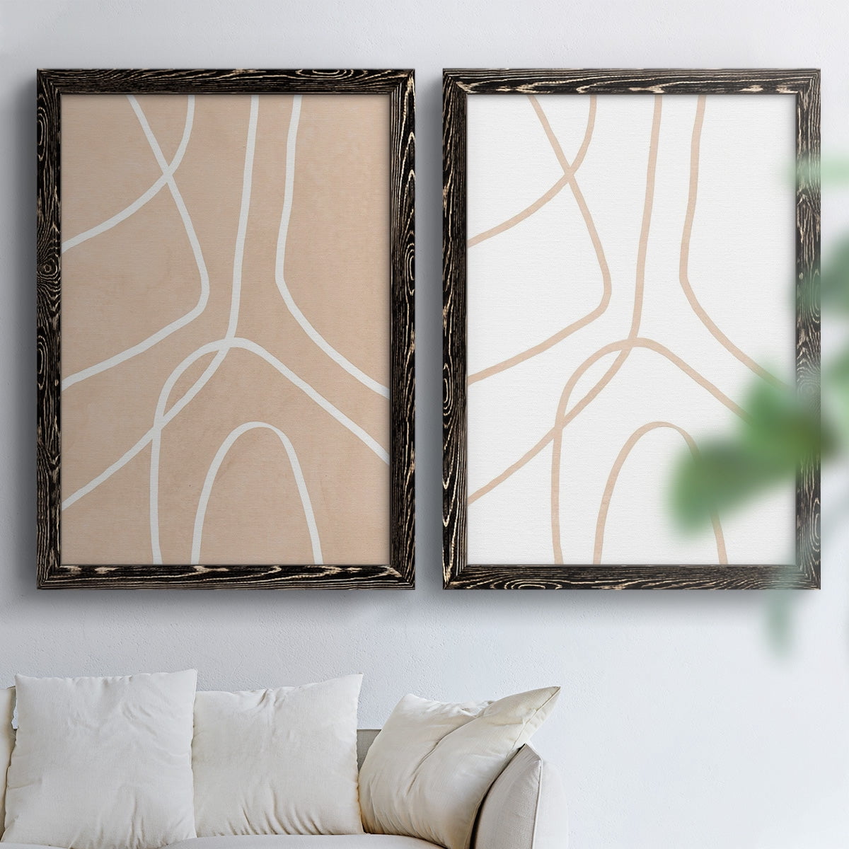 Clean Contour III - Premium Framed Canvas 2 Piece Set - Ready to Hang