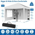 thumbnail image 6 of VECUKTY 10 x 10ft Pop up Canopy Tent with Sidewalls, Wheeled Bag, Shelter for Outdoor Shade, White, 6 of 14