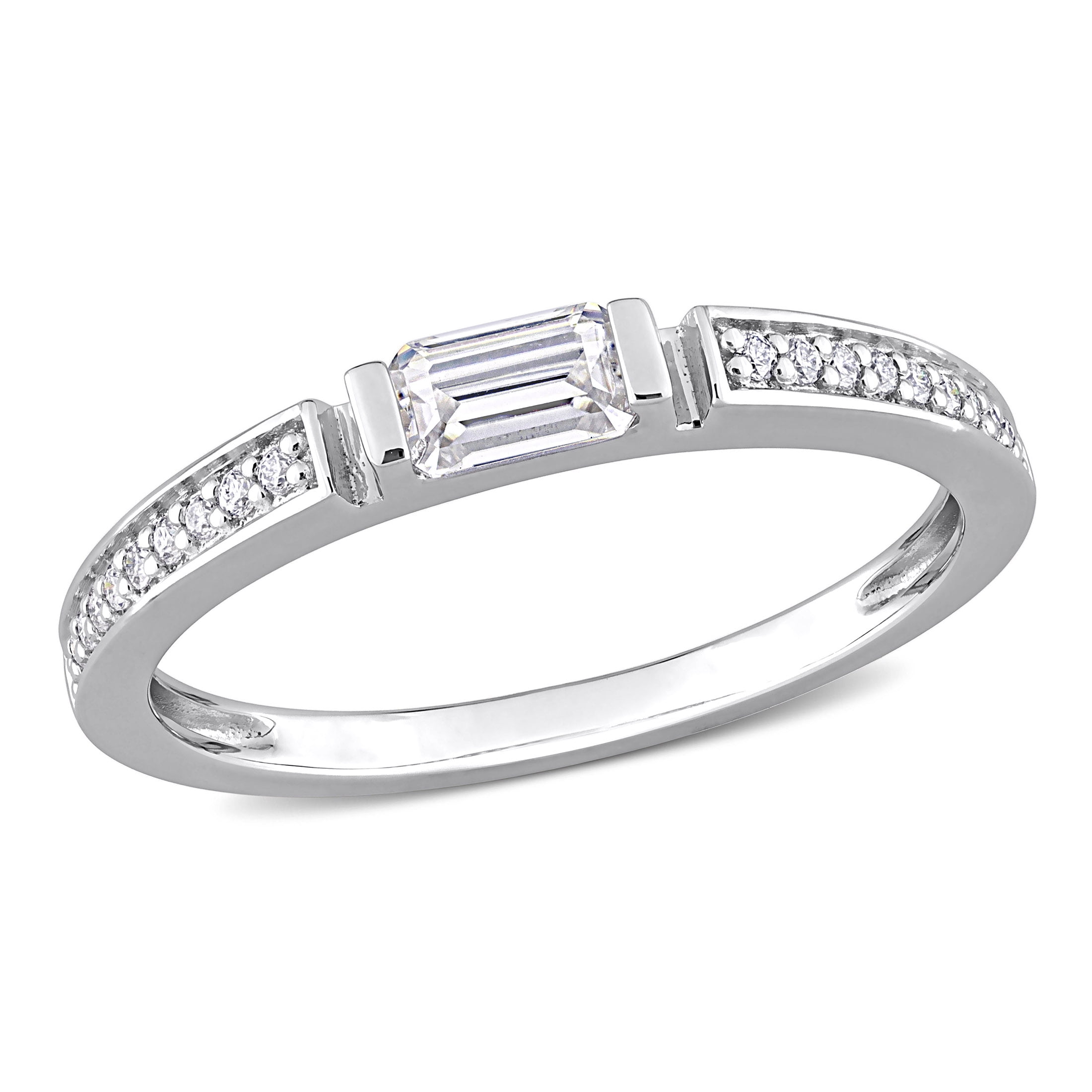 Everly Women's Moissanite Sterling Silver Wedding Ring