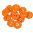 thumbnail image 1 of Mibo 12pcs Round Melamine Buttons with Rim - 24L(15mm) - 4 Hole - Orange, 1 of 2