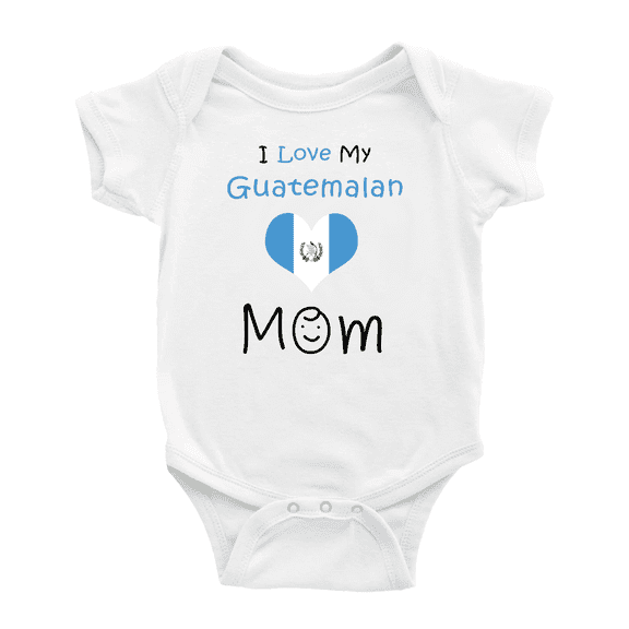 I Love My Guatemalan Mom Baby Bodysuit Newborn Clothes Outfits (White, 3-6 Months)