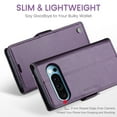 thumbnail image 2 of Wallet Case for Google Pixel 9A, RFID Blocking Magnetic Clasp Shockproof Cover, Premium PU Leather Flip Case with Credit Card Holder Kickstand for Google Pixel 9A, Purple, 2 of 4