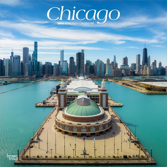 Chicago | 2026 12x24" (Hanging) Square Wall Calendar | Plastic-Free | BrownTrout