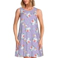 thumbnail image 1 of Fotbe Swan With Stars Vestido de Verano sin Mangas para Mujer – Vestido Midi Línea A, Estilo Camiseta Floral, Vestido Playero Casual y Fluido, 1 of 7