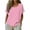 Pink, variant on Lenpel Linen Tops for Women Cotton Short Sleeve Scoop Neck Curved Hem Striped T-Shirts Casual Tee Shirts Loose Tunic Blouses