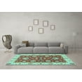 thumbnail image 3 of Ahgly Company Indoor Rectangle Oriental Light Blue Traditional Area Rugs, 6' x 9', 3 of 4