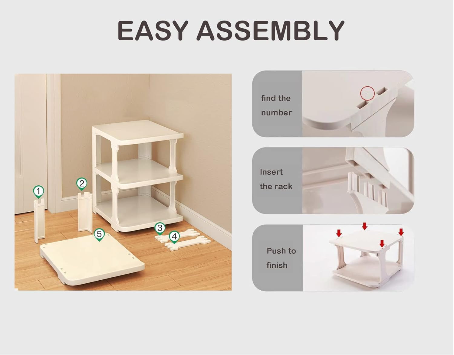 Tall Shoe Rack Narrow Vertical Shoe Rack Skinny Shoe Tower Small Corner Shoe Organizer (3-layer)