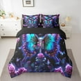 thumbnail image 2 of Feelyou Butterfly Skull Twin Bedding Sets 7-Piece, Valentines Day Rose Bedding Comforter Set, Gothic Romantic Theme Reversible Sheet Sets, Ultra Soft Bedroom Decor, 2 of 7