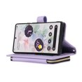 thumbnail image 2 of Feishell Zipper Wallet Case for Google Pixel 8 Pro, PU Leather Card Holder Crossbody Case with Chain Strap / Wrist Strap for Women Girls, Shockproof Full Body Protection Stand Cover, Purple, 2 of 7