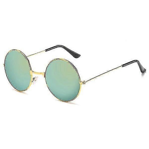 Round Sunglasses Gold Mirror Gold, Fashion Eyewear, Sun Protection, UV400 Lenses