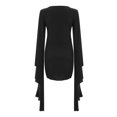 thumbnail image 5 of Womens Halloween Costumes 2024 Cosplay Gothic Dresses Women's Fashion Gothic Punk Print Wide Sleeve Strappy Dress, 5 of 5