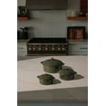 thumbnail image 3 of Thyme & Table 3-Piece Ceramic Casserole Set – Moss Green, 3 of 7