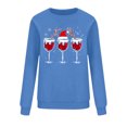 thumbnail image 5 of Mifsaly Christmas Vintage Crewneck Sweatshirt Women Xmas Red Wine Cups Graphic Loose Tops Pullover Long Sleeve Trendy Festival Blouse Holiday Party Shirts 2025, 5 of 7