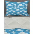 thumbnail image 3 of Sky Comforter & Sham Bedding Set, Monochrome Simplistic Design Repeating Pattern of Fluffy Clouds Cumulus Motif, 3 pcs Duvet Set Microfiber Filling Quilt, 5 Sizes, Azure Blue and White, by Ambesonne, 3 of 4