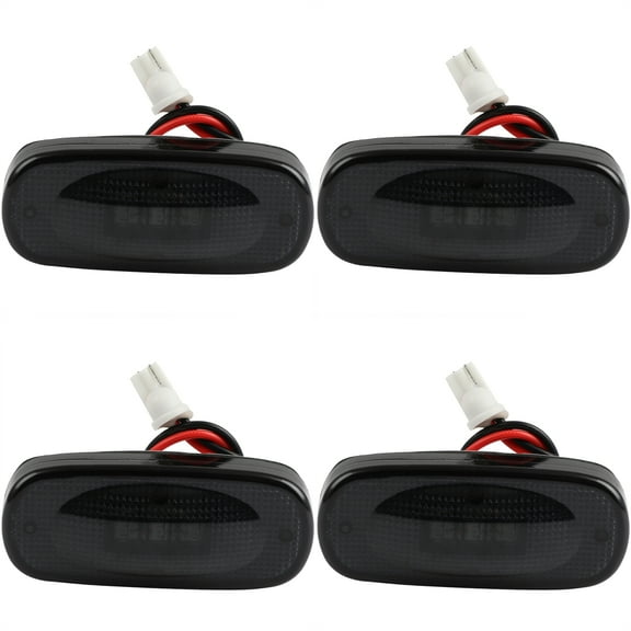 SCITOO 4PCS Dually Bed Front Rear Side Fender Marker Light for Dodge RAM 2500 3500 2003-2009 Dual Wheeler Smoked Len LED Fender Bed Side Marker Light(Amber Red)