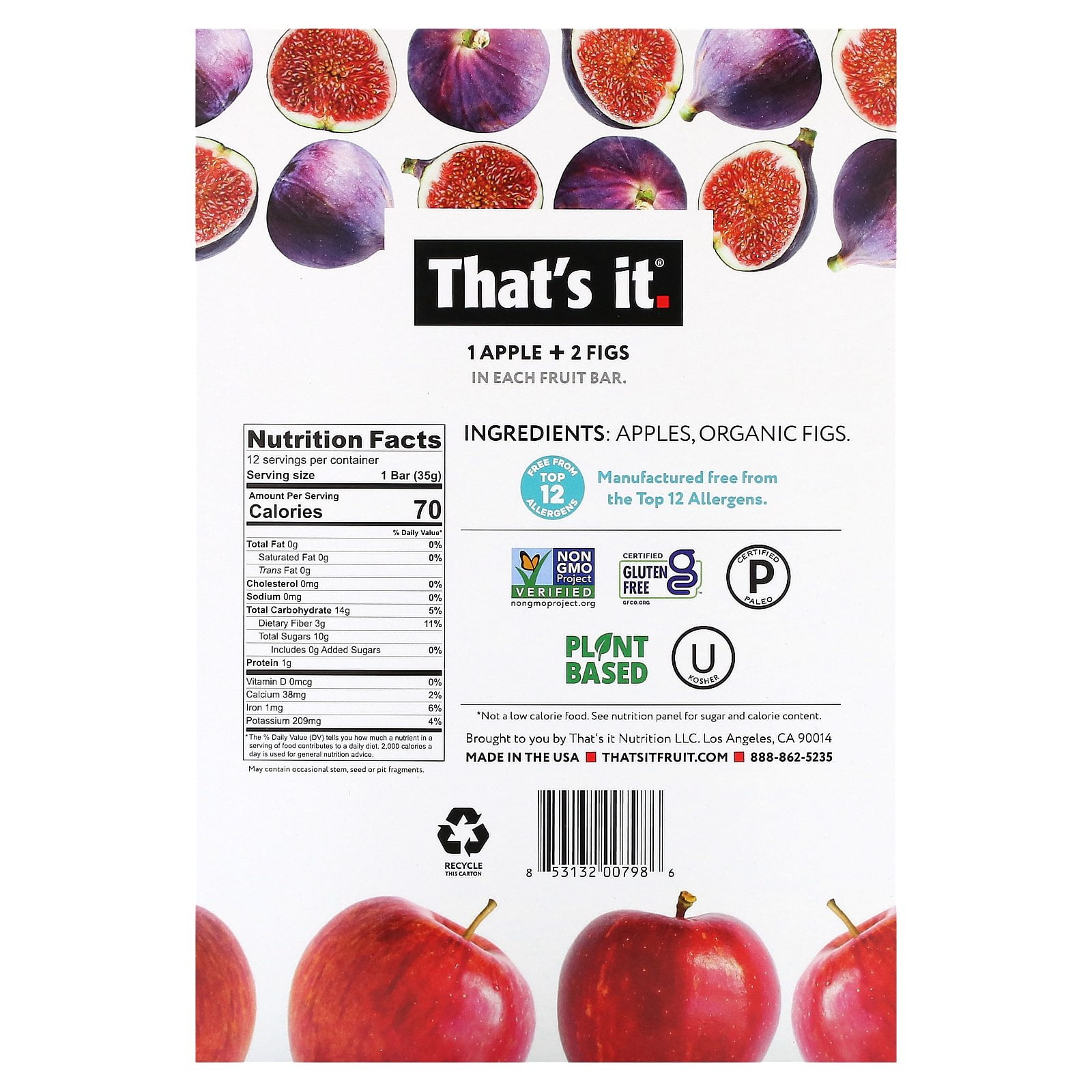 That's it. Apple + Fig Fruit Bars (12 Pack)