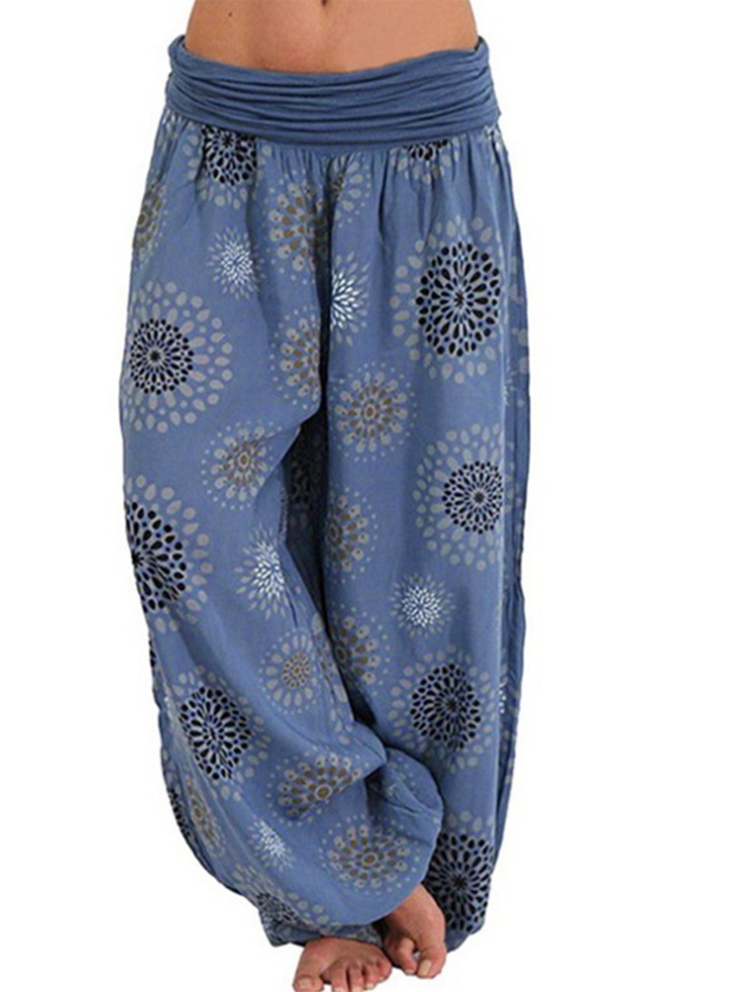 Harem Pants for Women Casual Dot Print Lantern Pants Wide Leg Pants Plus Size Beach Trousers
