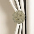 thumbnail image 2 of MERIVILLE Set of 2 Fleur Window Drapery Medallion Holdbacks, Curtain Tiebacks, Wall Hook, Tassel Holder, French White with Gold, 2 of 5