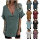 thumbnail image 1 of Blusa de manga larga,Cárdigan con capucha y cuello en V para mujer, mezcla de lana de invierno, manga corta, top informal de poliéster para uso diario, sopatenor, 1 of 9