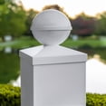 thumbnail image 4 of Classy Caps 5x5 Ball Post Cap - Fits 5"x5" Posts - White Vinyl (PVC), 4 of 4
