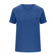 thumbnail image 5 of Women's Textured V Neck Short Sleeve T Shirt Tee Top Loose Relaxed Fit Breathable Lightweight Summer Casual Vacation Fashion | CSEONE,Blue XL, 5 of 9