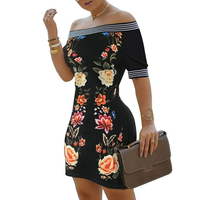 Short Dress Off Shoulder Skin-friendly Polyester Vintage Bodycon Midi Party Cocktail Dress for Prom