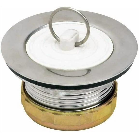 Stainless Steel Bath Tub Drain Assembly & Rubber Stopper Strainer For Rv Showers