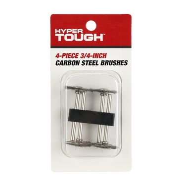 Hyper Tough 4 Piece 3/4 inch Carbon Steel Abrasive Brushes, Assembled Product Weight 31.6 Grams