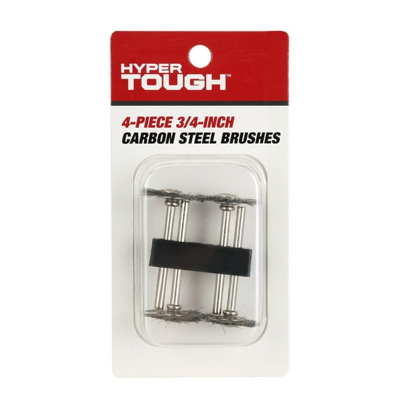Hyper Tough 4 Piece 3/4 inch Carbon Steel Brushes for Removing Oxidation in Abrasives