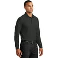 thumbnail image 4 of Port Authority Long Sleeve Core Classic Pique Polo-XL (Deep Black), 4 of 6